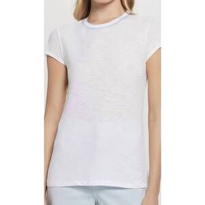 NEW GOLDIE contrast stitch ringer tee in white blue